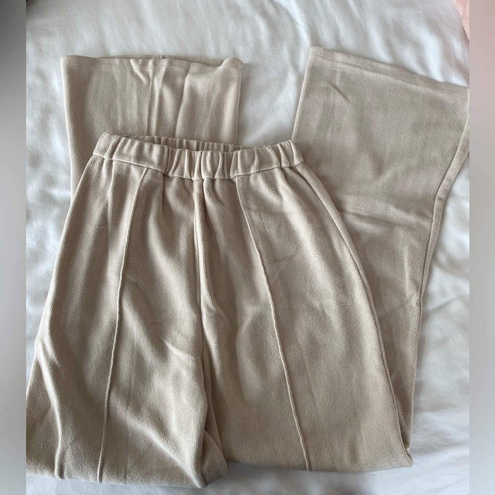 Super comfy cream wide leg pants
